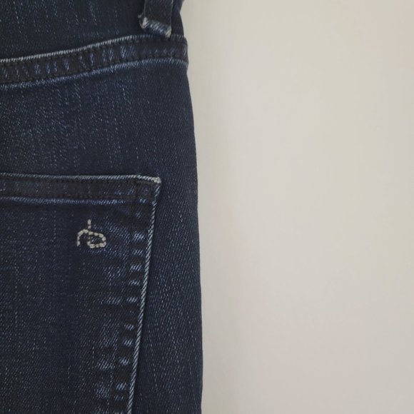 Rag & Bone O Ring Dive Capri High Rise Skinny Crop in Black Brook - Picture 6 of 11